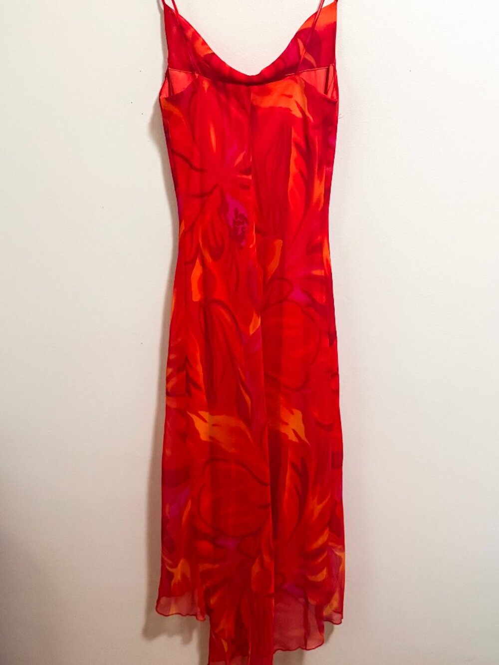 Summery tropical mesh midi dress